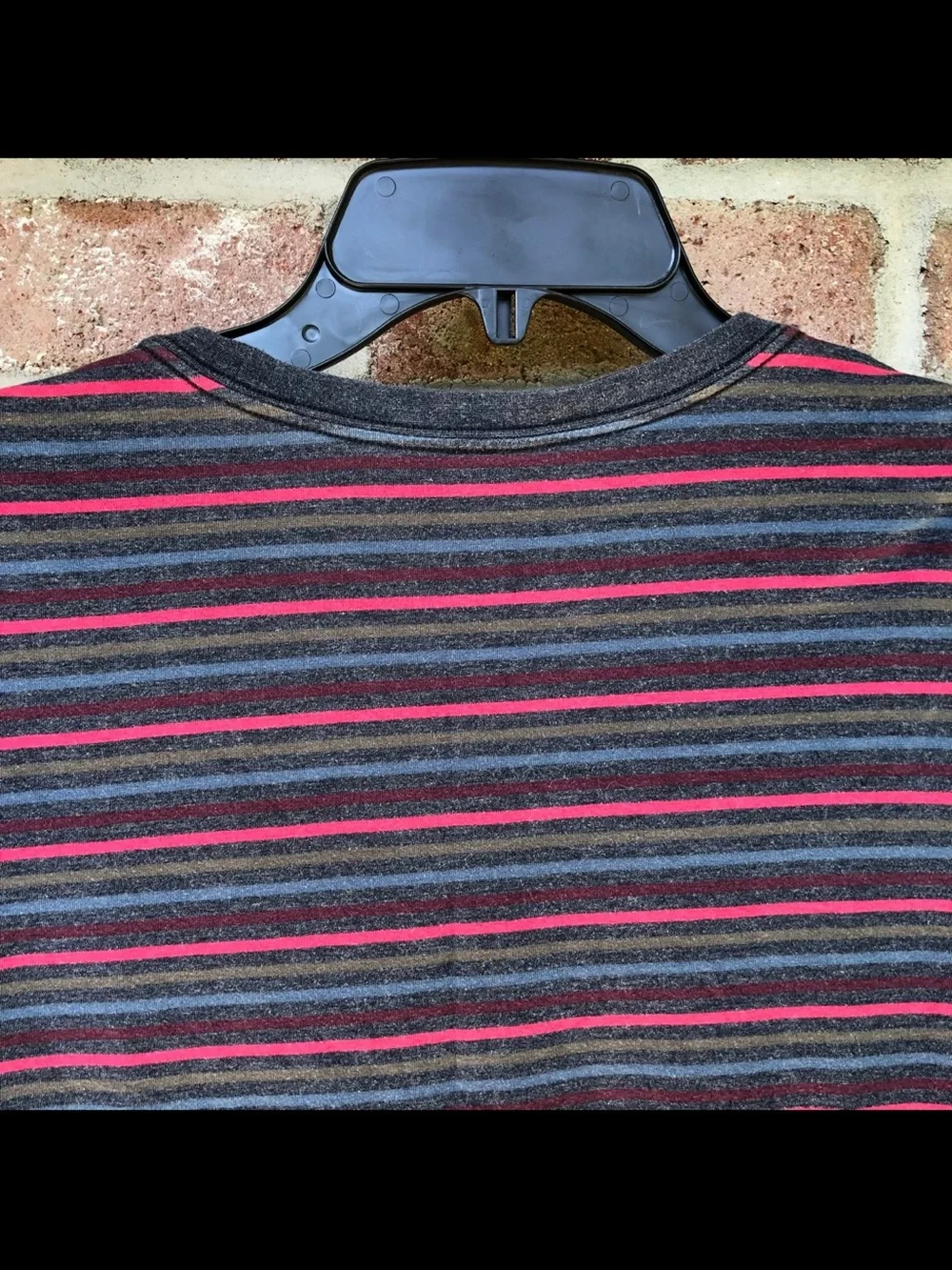 Lululemon Men's Striped Crew Neck T-Shirt - Black & Red